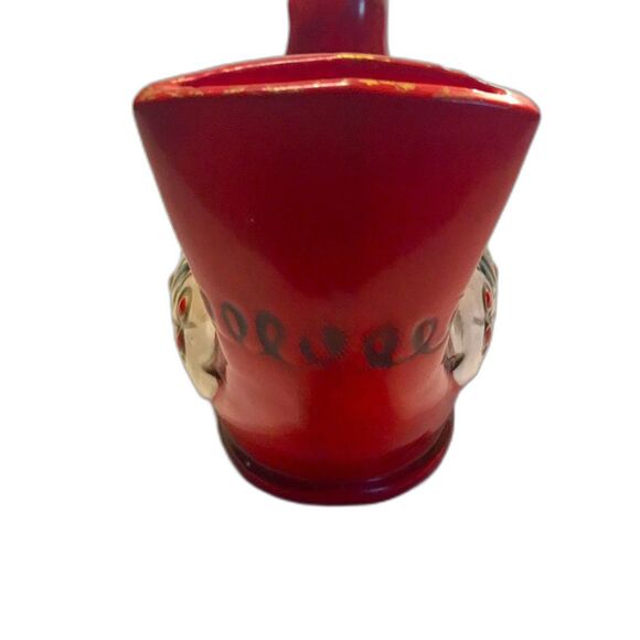 Vintage Ruben’s Originals Christmas Partridge Bird Planter red with holly branch - Picture 4 of 7